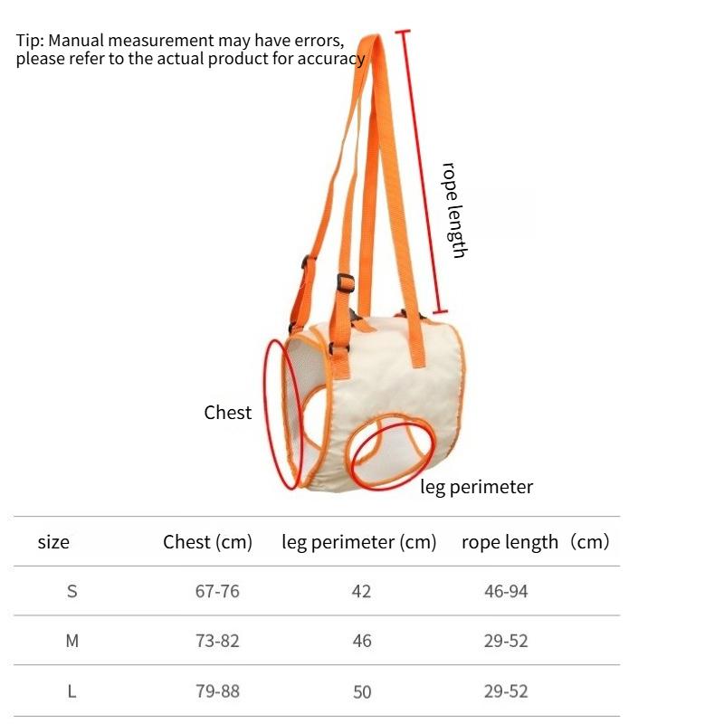 

1pcs Auxiliary Strap Front Leg Auxiliary Strap Postoperative Rehabilitation Rope Adjustable Dog Sling Back Legs Hip Support Supplies Pet Accessories S Chest 67-76cm оранжевый