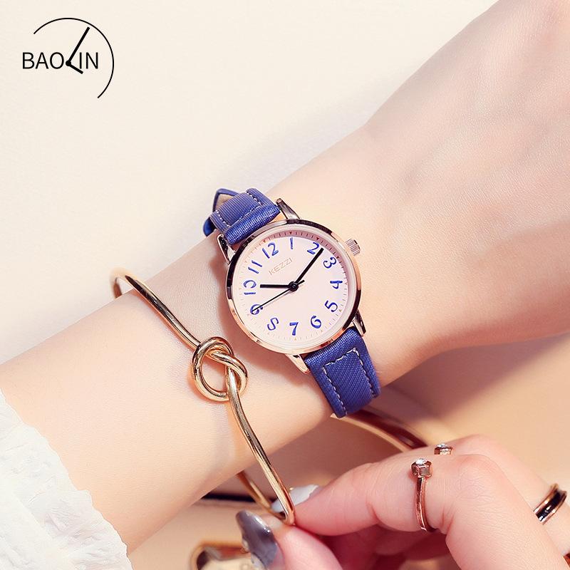 Belt Women's Watch Temperament Digital Scale Quartz Watch Casual Student Watch for Women