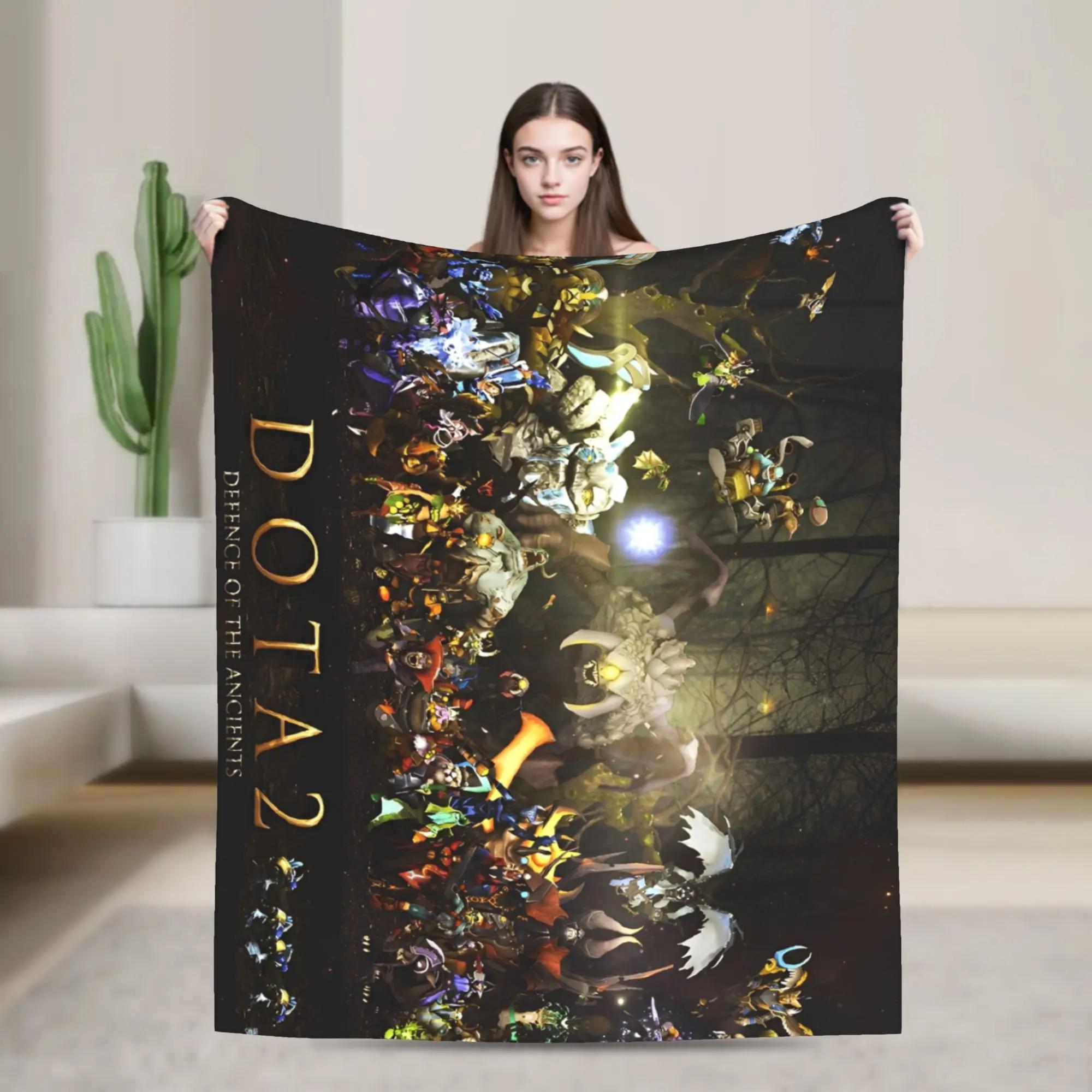 Dota Hero Collection Knitted Blanket Velvet Soft Warm Throw for Bedding Sofa Cartoon Game Theme Quilt Breathable and Cozy 100x150cm