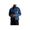 Calvin Klein 90s Denim Letter Print Pattern Pointed Collar Single-Breasted Long Sleeve Denim Jacket Men Jackets Blue J30J324972-1A4