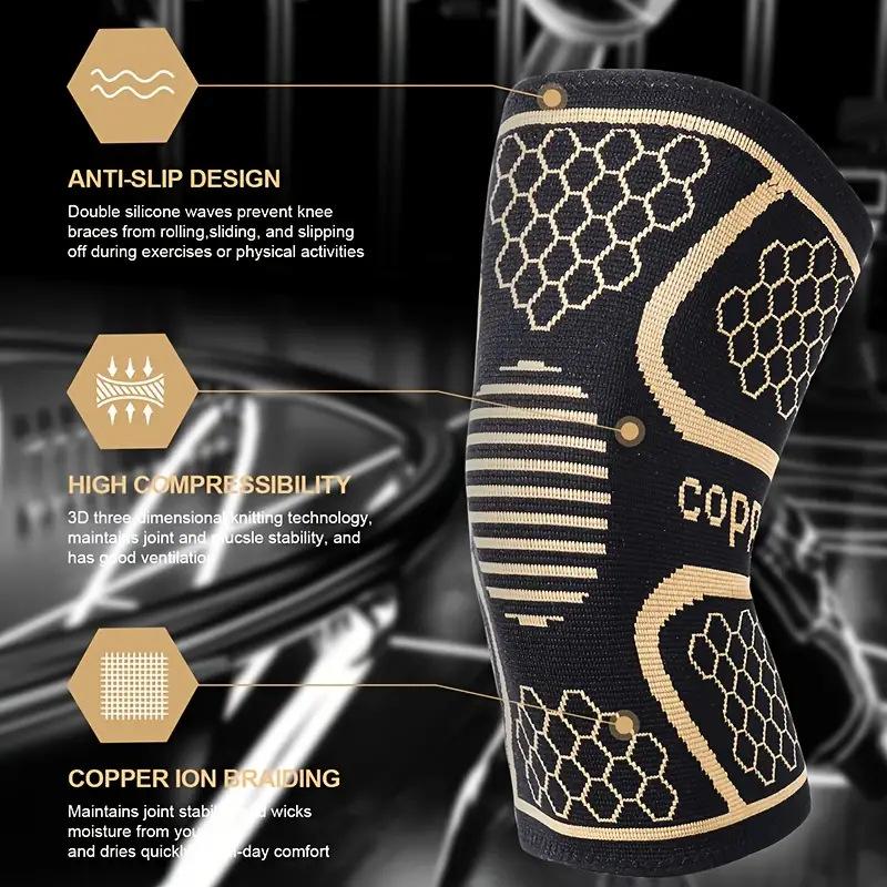 Copper Fiber Knee Pads Knitted Sports Knee Pads Basketball Football Nylon Knee Pads Knitted Breathable Durable