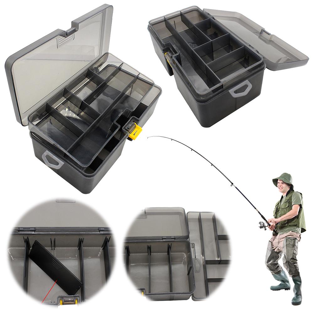 Double Layer Fishing Box Waterproof Plastic Bait Storage Box Lures Hook Minnow Bait Storage Case Multifunctional Fishing Tool