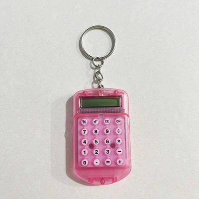 Mini Transparent Flip Cover Calculator Convenient Portable Calculator for Primary School Students Exam Keychain