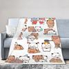 Bubu Dudu Süßer Cartoon-Bär Charakter Warme Weiche Decke Kawaii Panda Plüsch Überwurfdecke Schlafzimmer Flanell Bettüberwurf Sofabezug