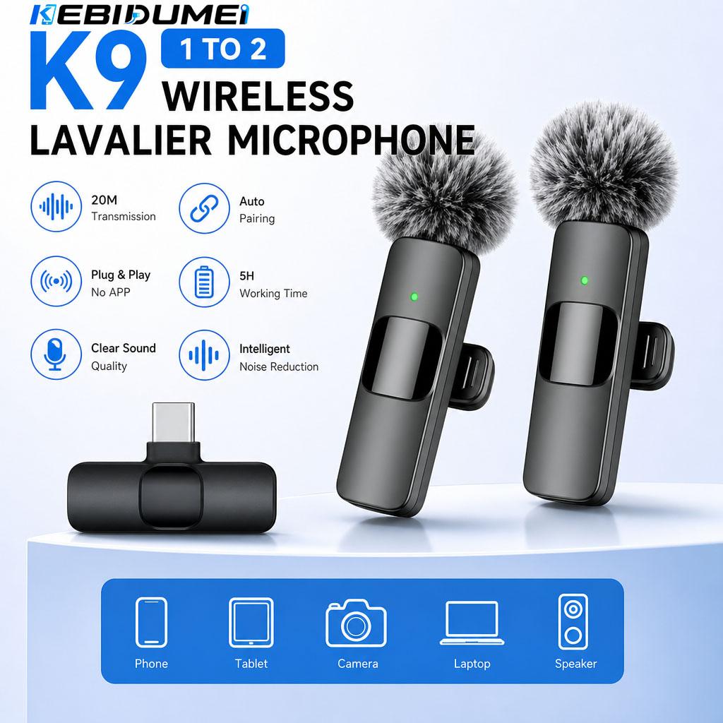 2,4G Kabelloses Ansteckmikrofon Tragbar Geräuschunterdrückung Audio-Video-Aufnahme für iPhone Android Live-Übertragung Gaming-Telefon