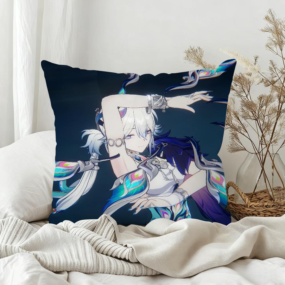 Honkai Star Rail Yao Guang Pillow Case Bedroom Sofa Living Room Backrest Decoration Square Cushion Nap Time