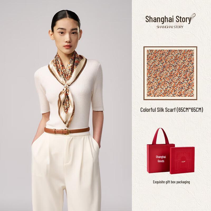 Shanghai Story 100% Mulberry Silk Square Scarf