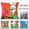 Anime Food A-Apple And Onion Pillow Case Plush Fabric Soft Double Sided Print Home Sofa High Quality Cushion Cover Throw