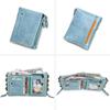 CONTACT'S Fashion Genuine Leather Women Wallet ID Card Holder With Double Zipper Small Women's Coin Purse