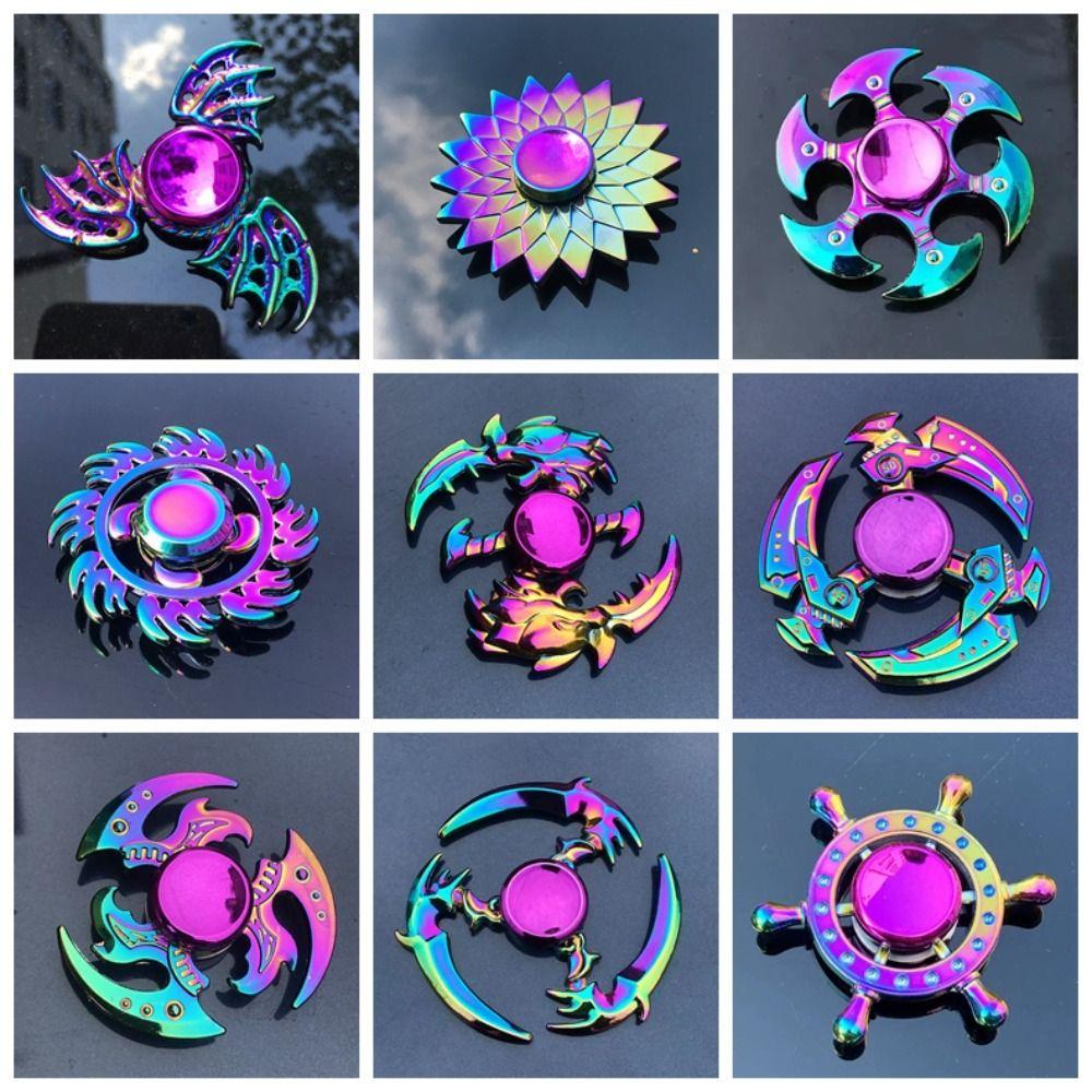 Dragon Wings Hand Spinner Zinc Zinc Alloy Fingertip Gyro Punk Metal Rainbow Finger Spinner  Children Toys