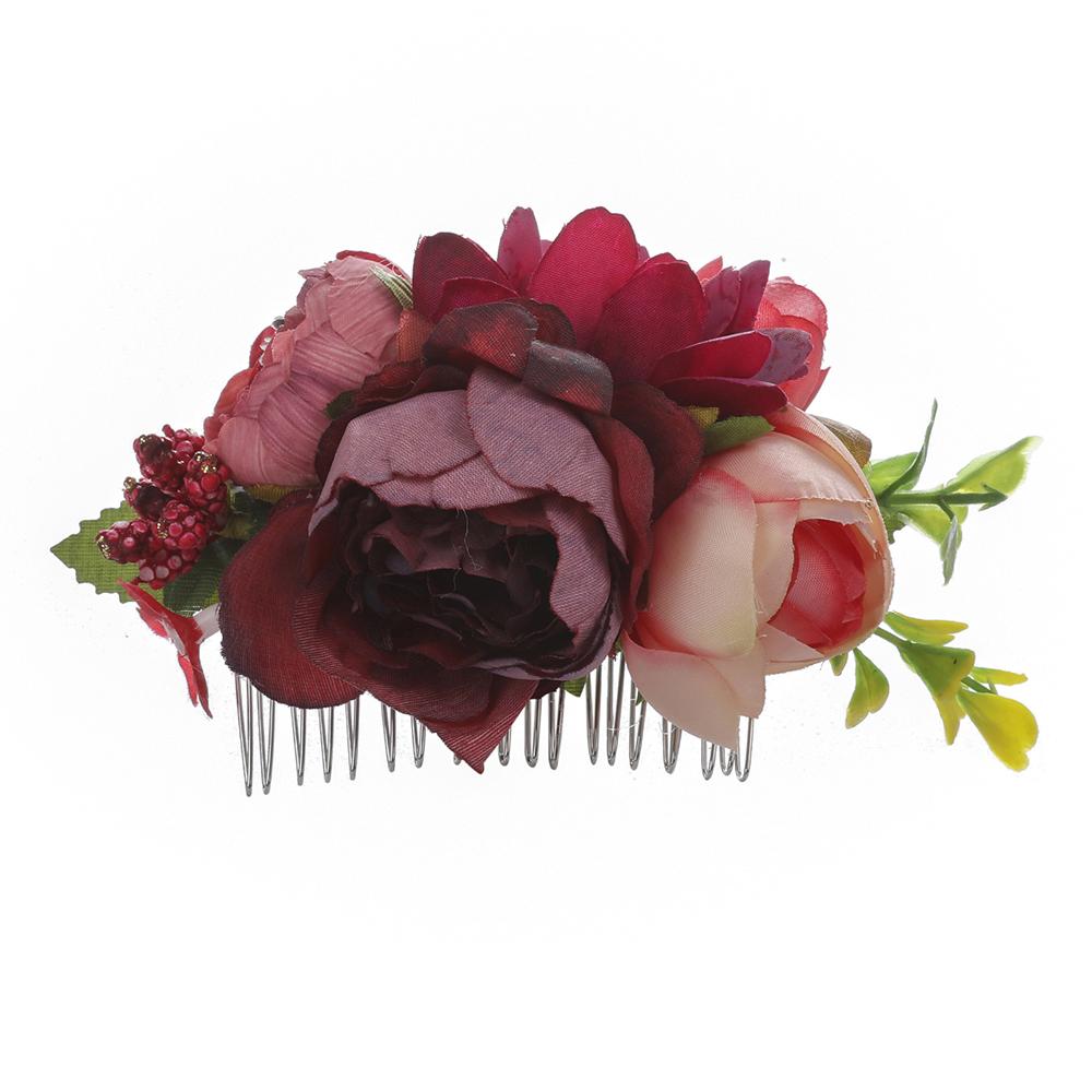 Molans Boho Braut Haarkämme Rustikale Hochzeit Floral Frauen Stimulation Blume Haarnadeln Bräute Haaraccessoires Grün Haarkämme