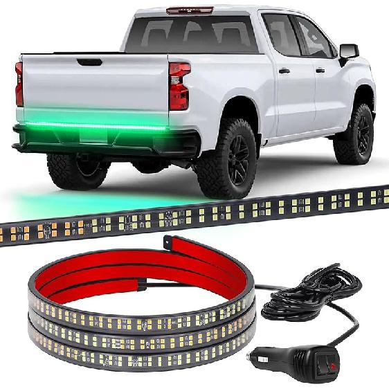 XRIDONSEN 48 Inch Truck Tailgate Strobe Lights Strip Rear Window Lights 288 LED Tail Emergency Light Bar Amber White Flashing Warning Hazard Safety