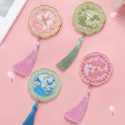 Tragbarer Taschenspiegel im chinesischen Stil, geprägter Schminkspiegel, exquisiter Kosmetikspiegel, Make-up