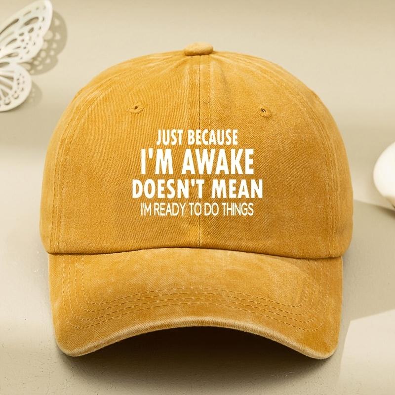 Letter Printed Hats for Men and Women, Retro and Versatile Soft Top, Curved Brim, Small Baseball Cap with Face, Outdoor Leisure