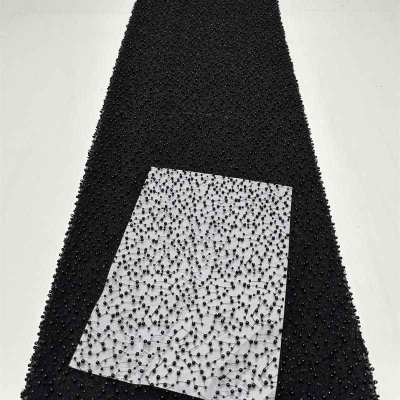 1yard Sequin Embroidery Fabric for Wedding Dress DIY Sewing Elegant Embroidered Beaded Lace Fabric Glitter Evening Dress Cloth