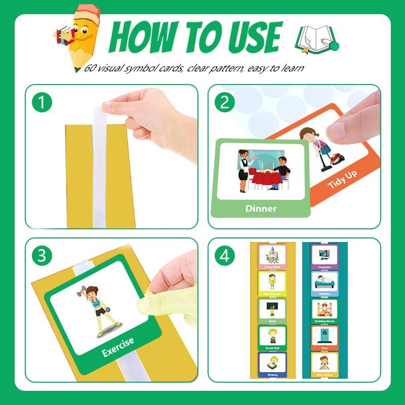 Kids Early Education Visual Daily Schedule Planning Cards For Children Good Habit Cultivation