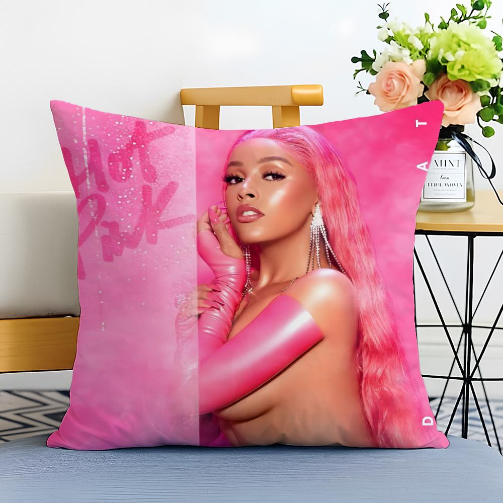 Fashion Album Cover Music Fan Gifts D-Doja Cats Cushion Cover Washable Linen Pillowcase Soft For Sofa Bed Cozy Home Room Decor