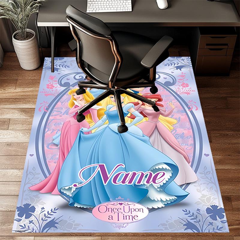 Custom Princess Mat Personalized Name, Polyester Washable Indoor Entryway Rug, Gift for Christmas, Easter, Thanksgiving Day