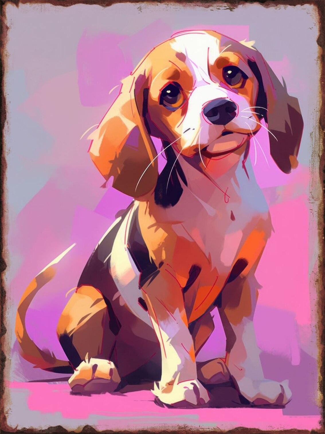 

Милые забавные металлические жестяные таблички с собаками для детской спальни или кабинета Ретро декоративные настенные таблички для зоомагазина Постеры с животными 20x30cm