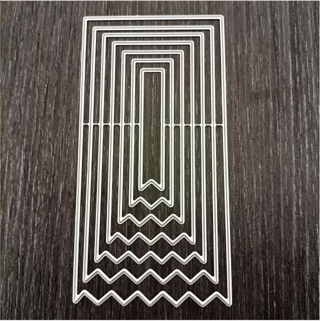 Wave Style Frame Cutting Die Metal Cutting Dies Card Scrapbooking Stencil Cut Die for DIY Card Crafts Handmade