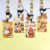 ABS ID Protection Card Case Cartoon Printing Long Lanyard Card Case Anti Loss Card Sleeve