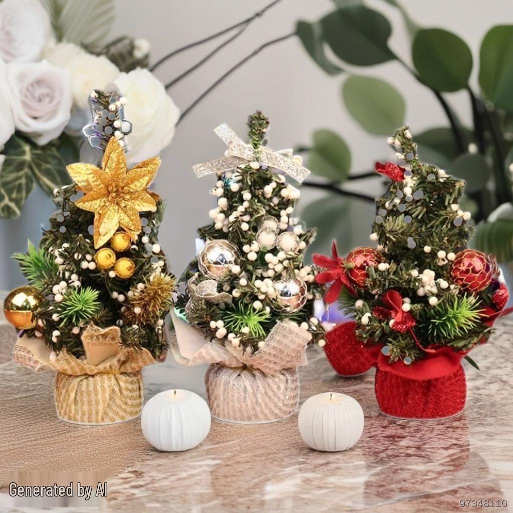 20cm Mini Weihnachtsbaumschmuck - Feiertagsdekorationen für Schreibtische & Schaufenster von Einkaufszentren