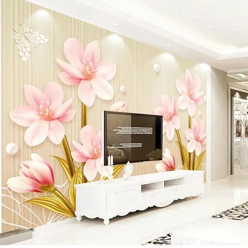 European Style Flower Wallpaper Home Interior Decoration Wall Decor Background 3d Murals