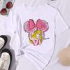 2025 New Funny Women Graphic T Shirts Kawaii Belle Disney Princess Women Clothes Summer Clothes Women Tops