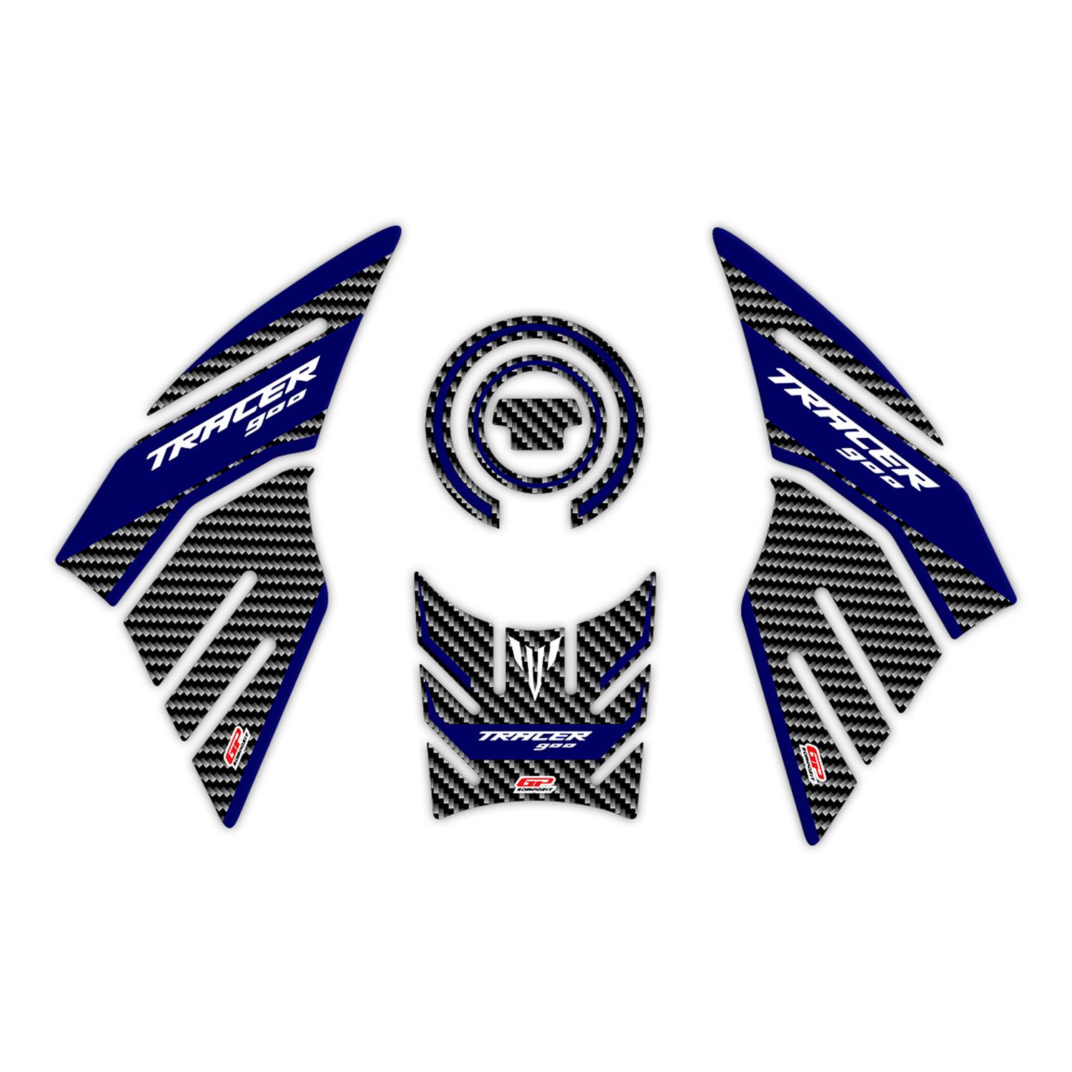 

GP Composite Yamaha MT-09 Tracer 2015-2020 Compatible Tank Pad Set Blue-Carbon