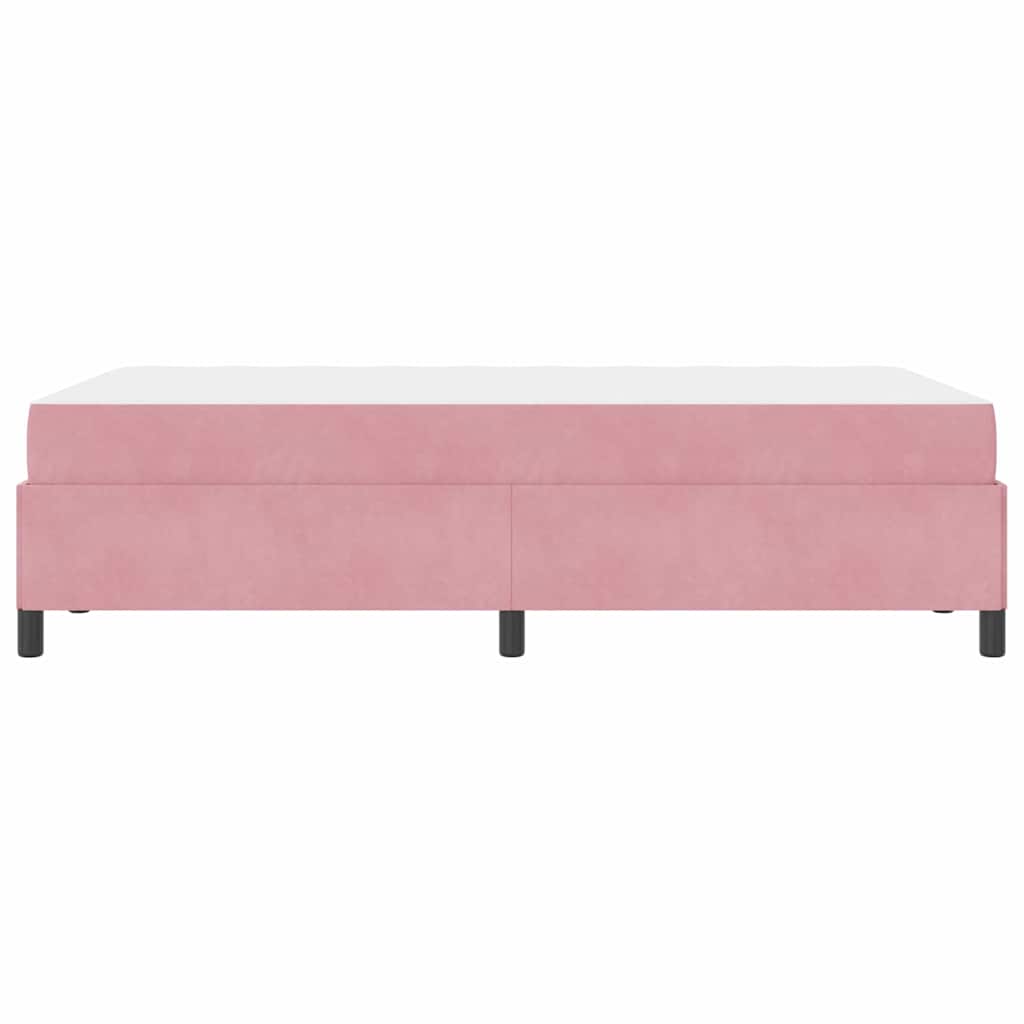 Bed Frame with Mattress Pink 120 x 190 cm Fabric