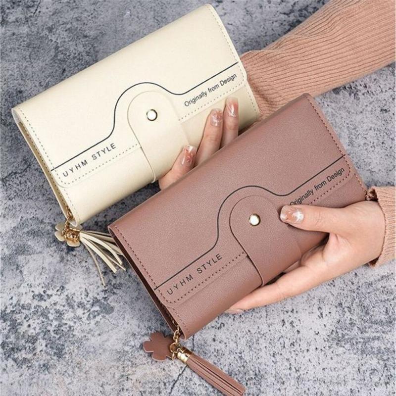 Ins Style Wallet Women's Long 30% Folding Student Clutch Bag High Color Value