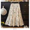 Womens Elegant Floral Print Tiered Maxi Skirt