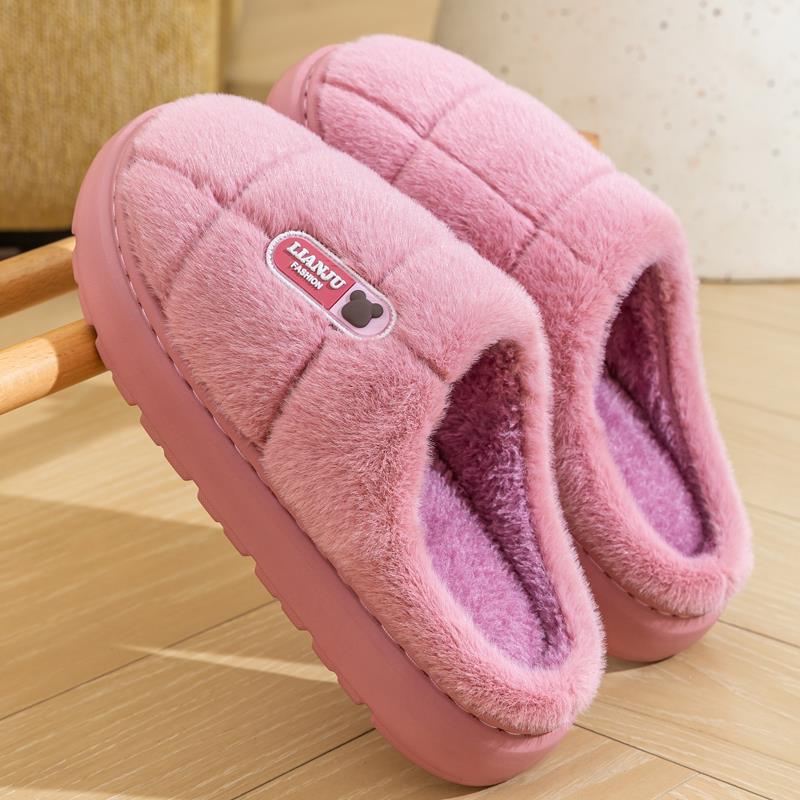 Men's & Women's Extra Large Warm Non-Slip Cotton Slippers, Size 50, Thick-Soled, Back-Heel Design.