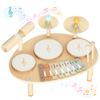 Musical Instrument Set for Children 2+ Years with Drums and Xylophone, Wood Color