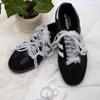 Ballet-Inspired Pearl Bow Lace Frill Shoelaces for T-Toe Training Shoes