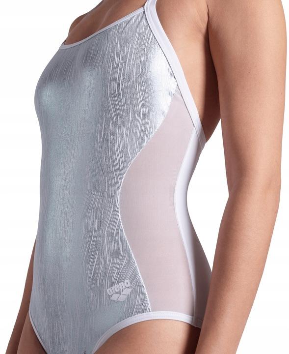 Y8750 Arena Mesh Power White Shimmer Swimsuit D36|S