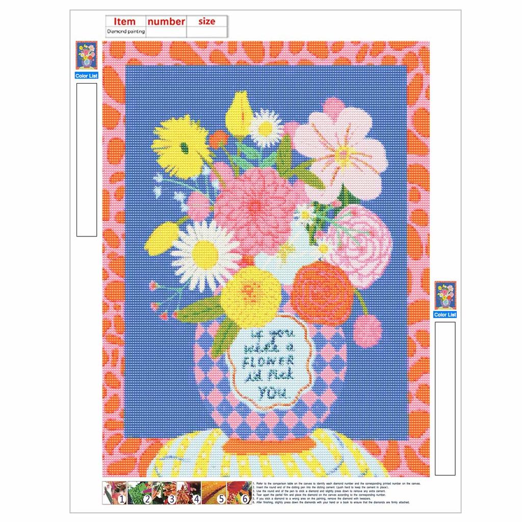 5D Diamond Painting Bouquet Full Drill Rhinestone Embroidery Cross Stitch Kits for Adults Home Decor Wall Art Gift