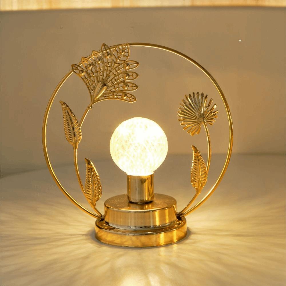 Hollow Out LED Night Light Butterfly/Leaf Shape Decorative Light Metal Table Lamp Home Decor