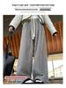 American Retro Pinstripe Woolen Petite Wide-Leg Pants - Casual Straight-Leg Streetwear 145cm