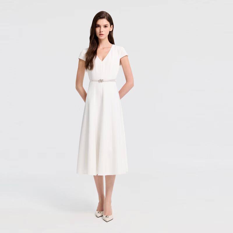 ELLASSAY French V-Neck Short Sleeve Dress