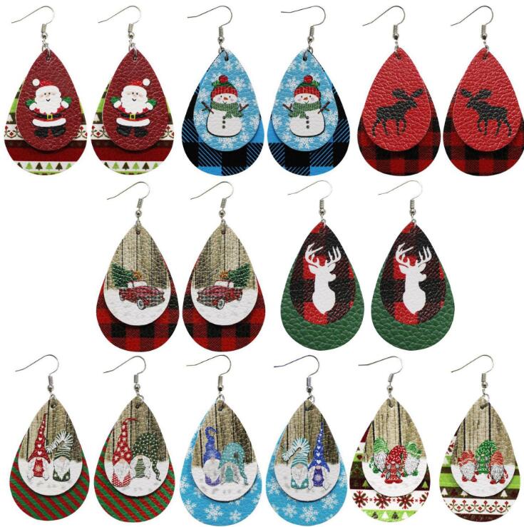 2025 New Fashion Women Christmas Santa Claus Snowman Drop Shaped Earrings Women Cute Christmas Party Earrings Jewelry Gifts