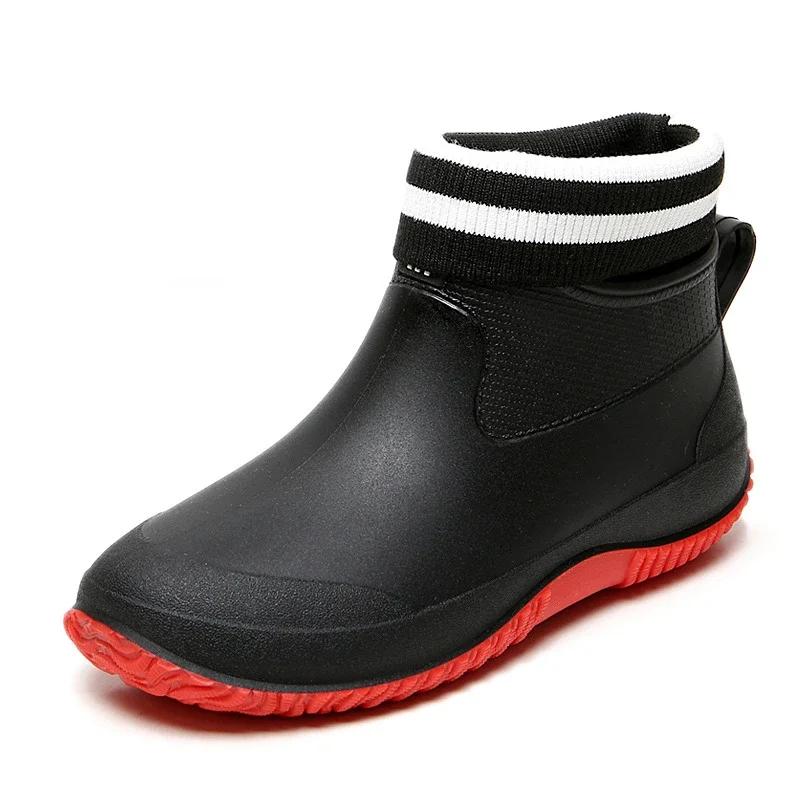2025 Four Seasons Male Rain Boots Novelty Men's Rain Boots Non-slip Breathable Masculino Slip-on Winter Warm Rain and Snow Shoes
