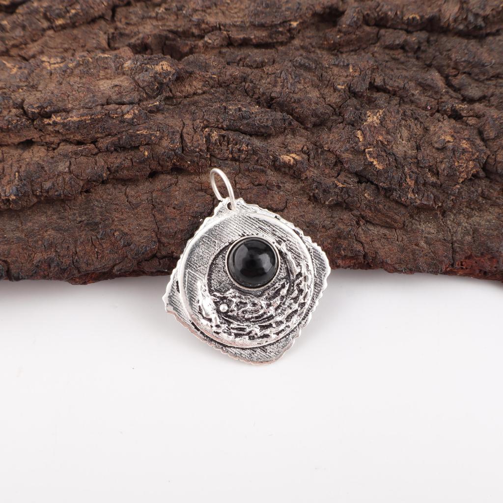 Svart turmalin anheng edelstenssmykker, 925 solid sterling sølv anheng, håndlagde fantastiske anhengssmykker