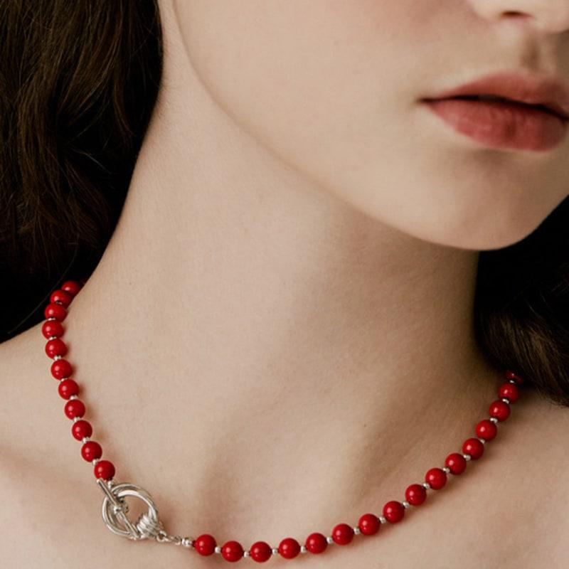 VINTAGE HOLLYWOOD Double Ring Ball Necklace_VH2479NE009M