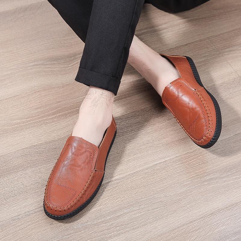 Doudou Shoes Men's Doudou Shoes 2025 New Breathable Men's Casual Leather Shoes Men's One-pedal Lazy Shoes Men's Shoes