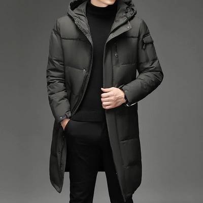 Men Fashion Down Hooded Jackets Men's Winter Thick Warm Waterproof Parka Overcoat Down Jackets Long Parka 5XL