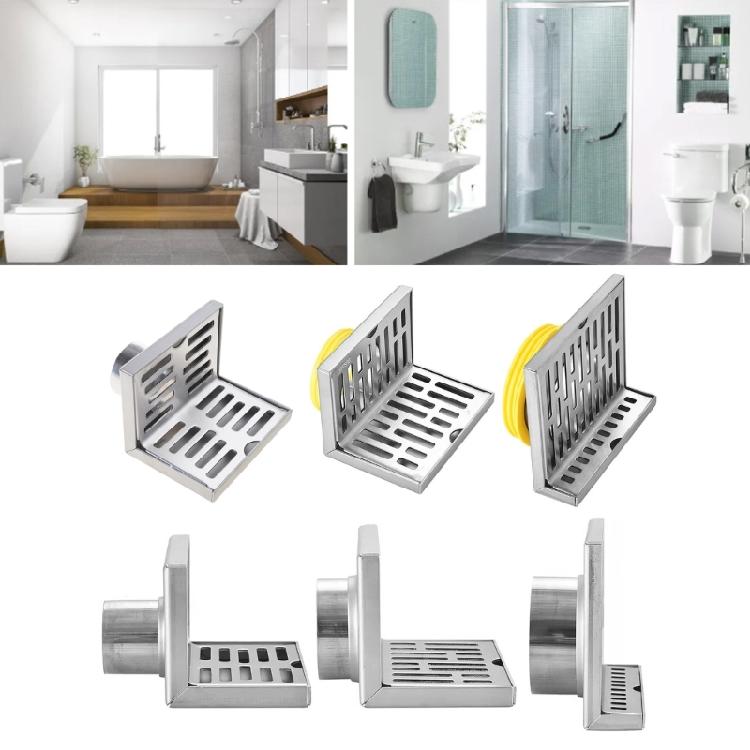Anti-wear L Shape Stainless Steel Bathroom Tile Insert Floor Drainer Square