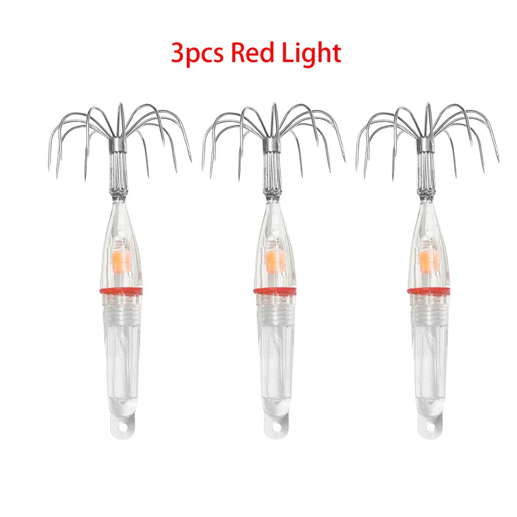 Luminous Fishing Hooks Squid Jig Hooks Waterproof LED Light To Lure Fish Multi-hooks Tackle Fishing Accessories 1/3/5pcs