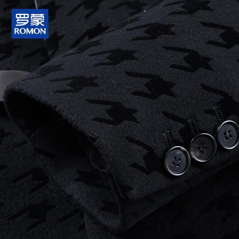 ROMON Men's Luxury 100% Wool Double-Faced Overcoat