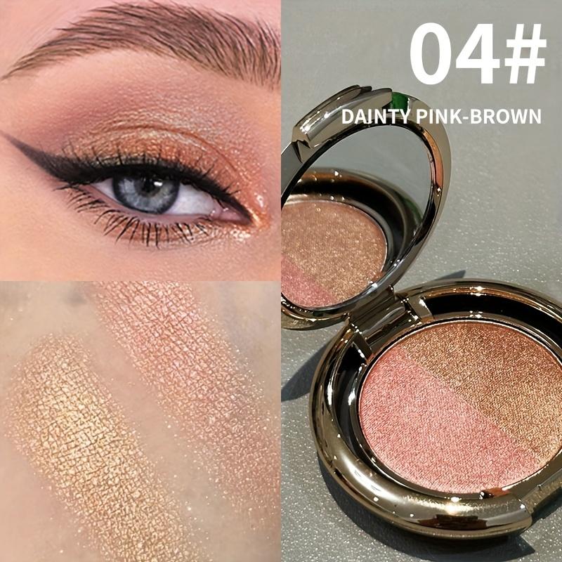 Zweifarbiger Lidschatten Schimmer & Smoky Braun/Blau-Schwarz Mehrfarbige Lidschattenpalette - Nass-/Trockenformel, Langanhaltender wasserfester & schweißfester Lidschatten